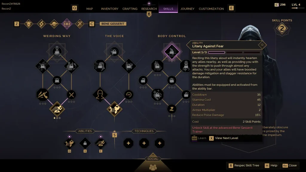 Dune Awakening All Bene Gesserit Abilities