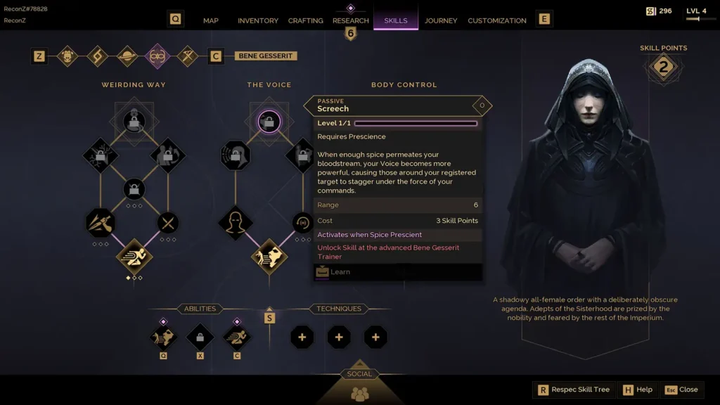 Dune Awakening All Bene Gesserit Abilities